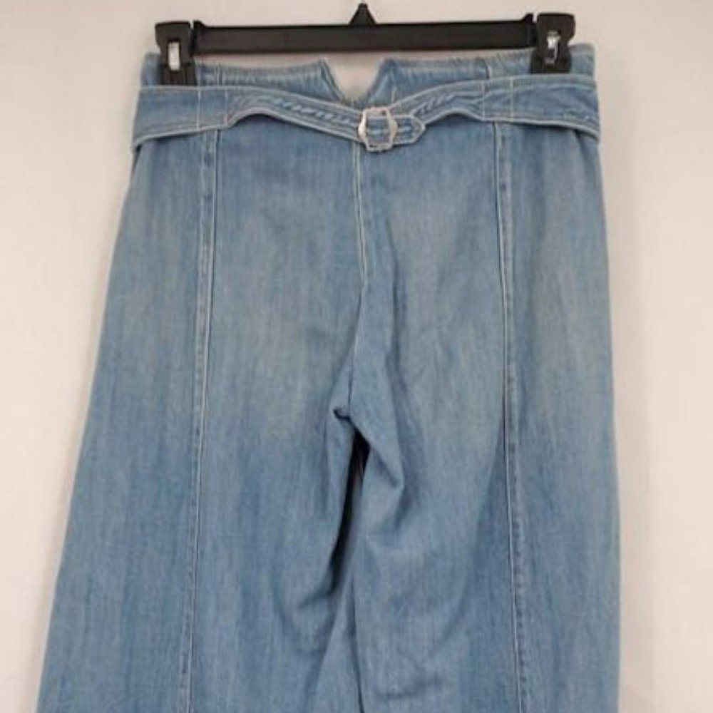 Free People Womens Denim Button Fly Bell Bottom Jeans Blue 25 - Picture 2 of 9